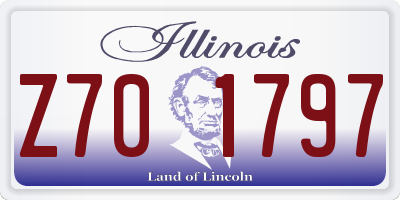 IL license plate Z701797