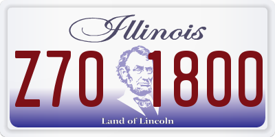 IL license plate Z701800