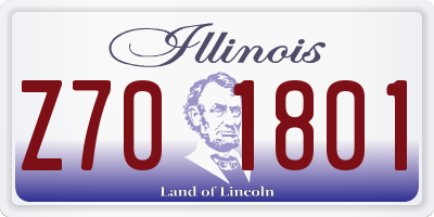 IL license plate Z701801