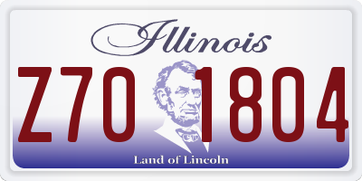 IL license plate Z701804