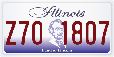 IL license plate Z701807