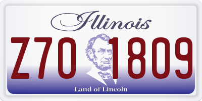 IL license plate Z701809