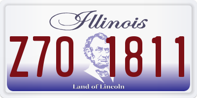 IL license plate Z701811