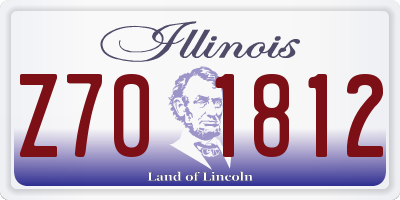 IL license plate Z701812