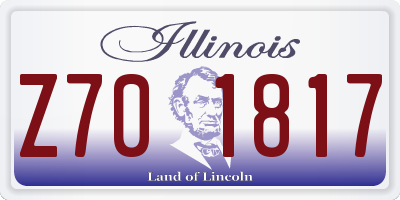 IL license plate Z701817