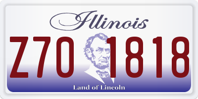IL license plate Z701818