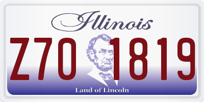 IL license plate Z701819