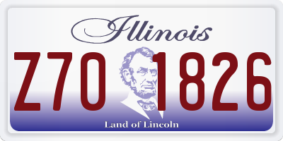 IL license plate Z701826