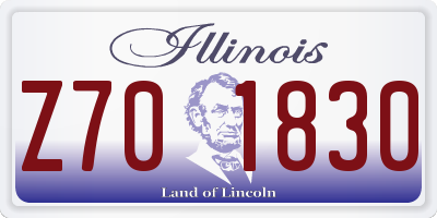 IL license plate Z701830
