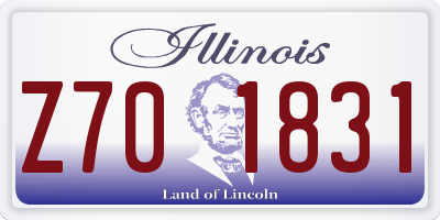 IL license plate Z701831