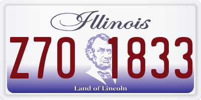 IL license plate Z701833