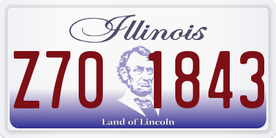 IL license plate Z701843