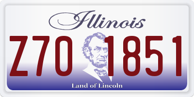IL license plate Z701851