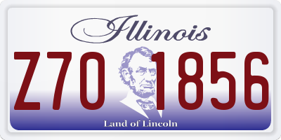 IL license plate Z701856