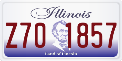 IL license plate Z701857