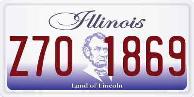IL license plate Z701869