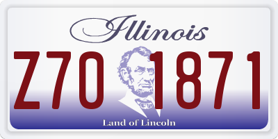 IL license plate Z701871
