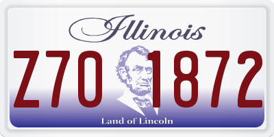 IL license plate Z701872