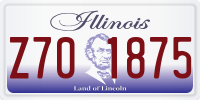 IL license plate Z701875