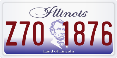 IL license plate Z701876