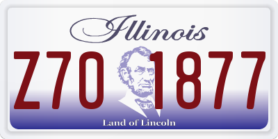 IL license plate Z701877