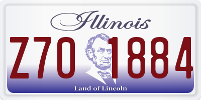IL license plate Z701884