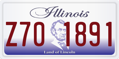 IL license plate Z701891