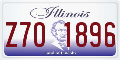 IL license plate Z701896