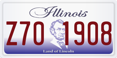 IL license plate Z701908