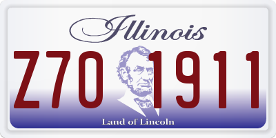 IL license plate Z701911