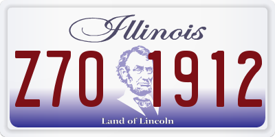 IL license plate Z701912