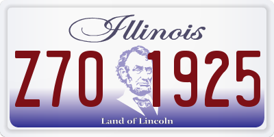 IL license plate Z701925