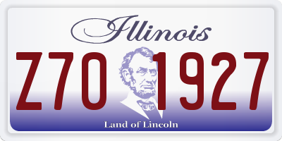 IL license plate Z701927