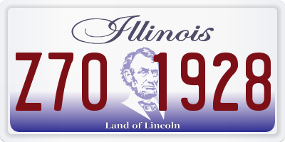 IL license plate Z701928
