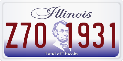 IL license plate Z701931