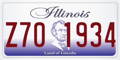 IL license plate Z701934