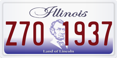 IL license plate Z701937