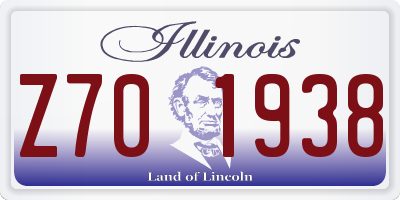 IL license plate Z701938