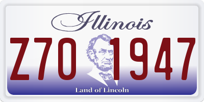 IL license plate Z701947