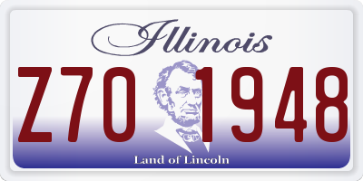 IL license plate Z701948