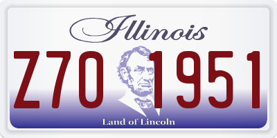 IL license plate Z701951