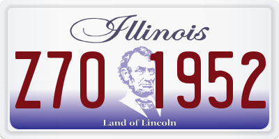 IL license plate Z701952