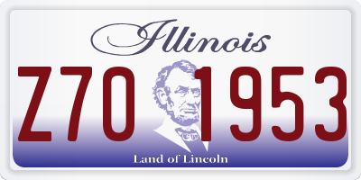 IL license plate Z701953