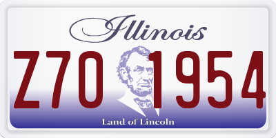 IL license plate Z701954