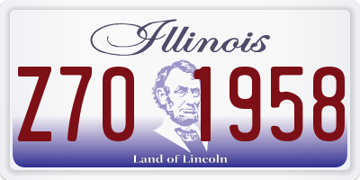 IL license plate Z701958