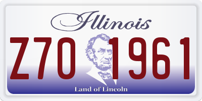 IL license plate Z701961