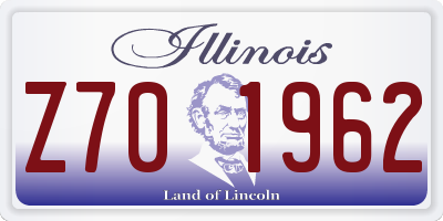 IL license plate Z701962