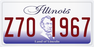 IL license plate Z701967