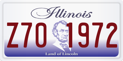 IL license plate Z701972