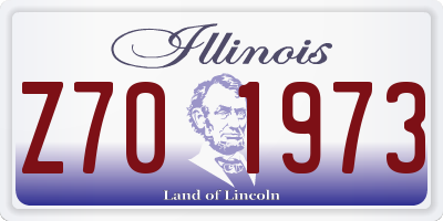 IL license plate Z701973